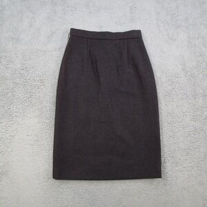 Valentino Roma Wool Angora Cashmere Pencil Skirt Made in Italy Dark Grey Size 4